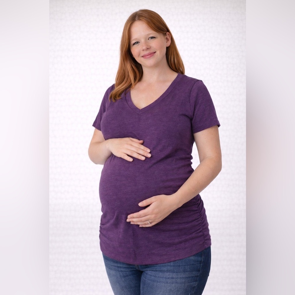 Liz Lange Deep Purple V-Neck Tee